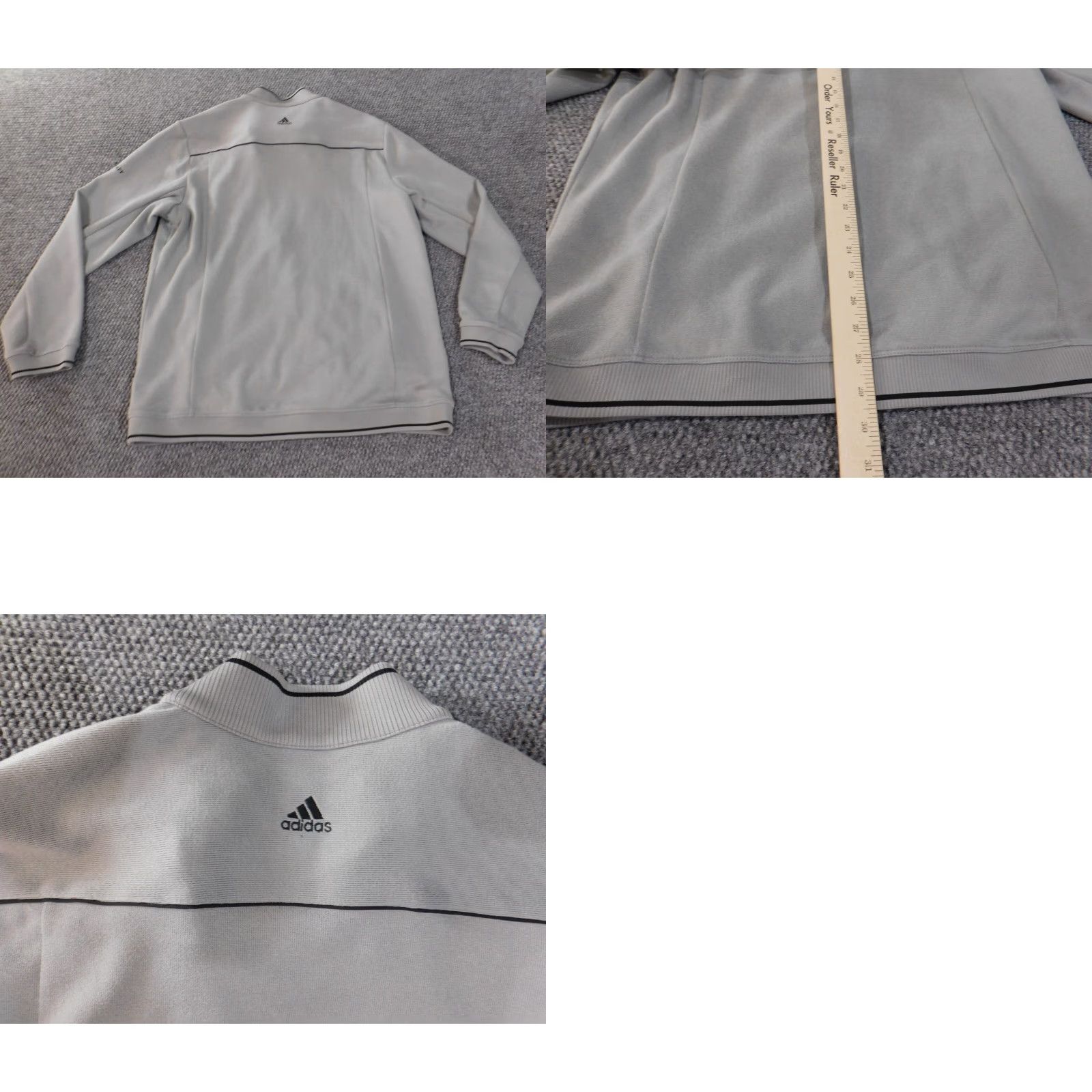 Adidas Adidas Jacket Mens L Gray Full Zip Logo Classic Golf Polyester Jersey Mid-Length" Size US L / EU 52-54 / 3 - 9 Thumbnail