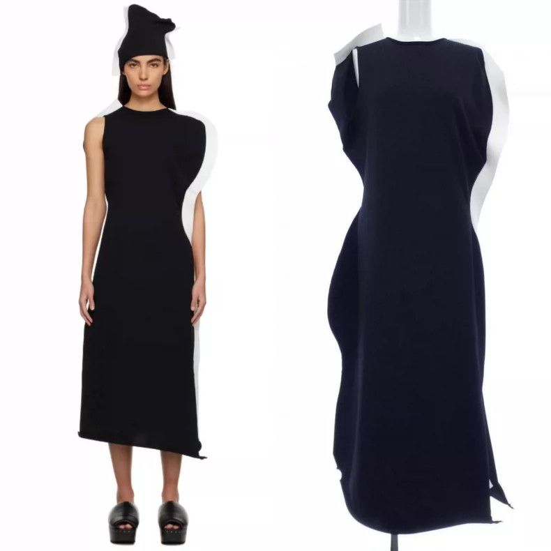 Issey Miyake Issey Miyake size:2 Black main line asymmetrical dress Size S / US 4 / IT 40 - 1 Thumbnail