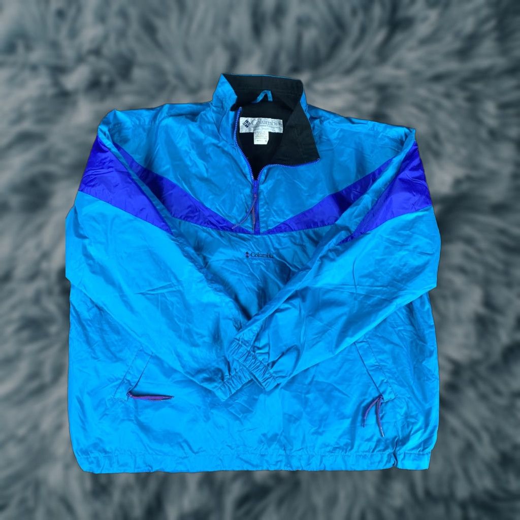 Vintage VINTAGE Columbia Sportswear Anorak 1/4 Zip Jacket Windbreaker XL Blue 90s Mens Size US XL / EU 56 / 4 - 1 Thumbnail