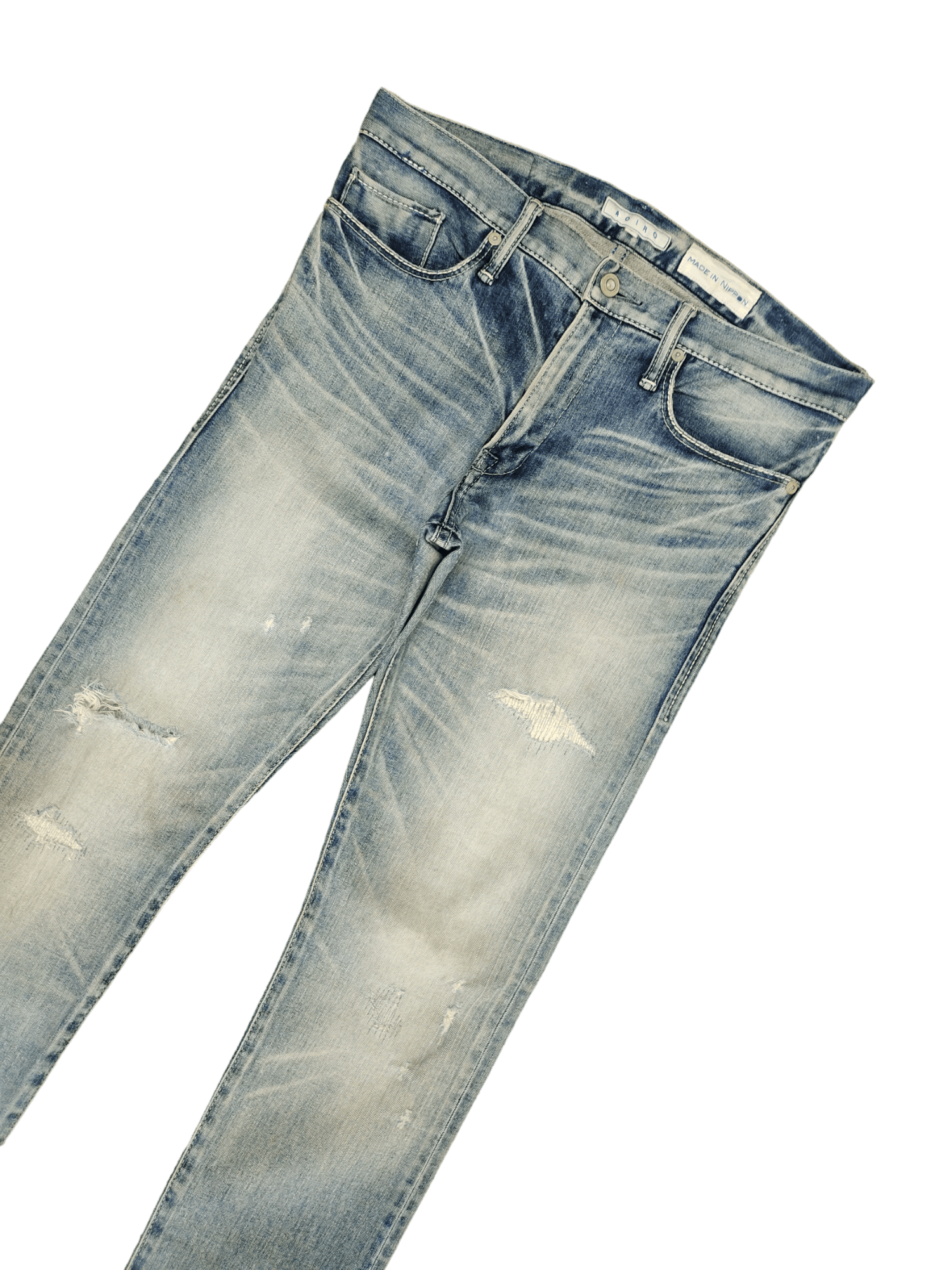 semanticdesign Vintage Y2k Aoiro Japan Distress Faded Skinny Denim Pants Size US 32 / EU 48 - 4 Thumbnail