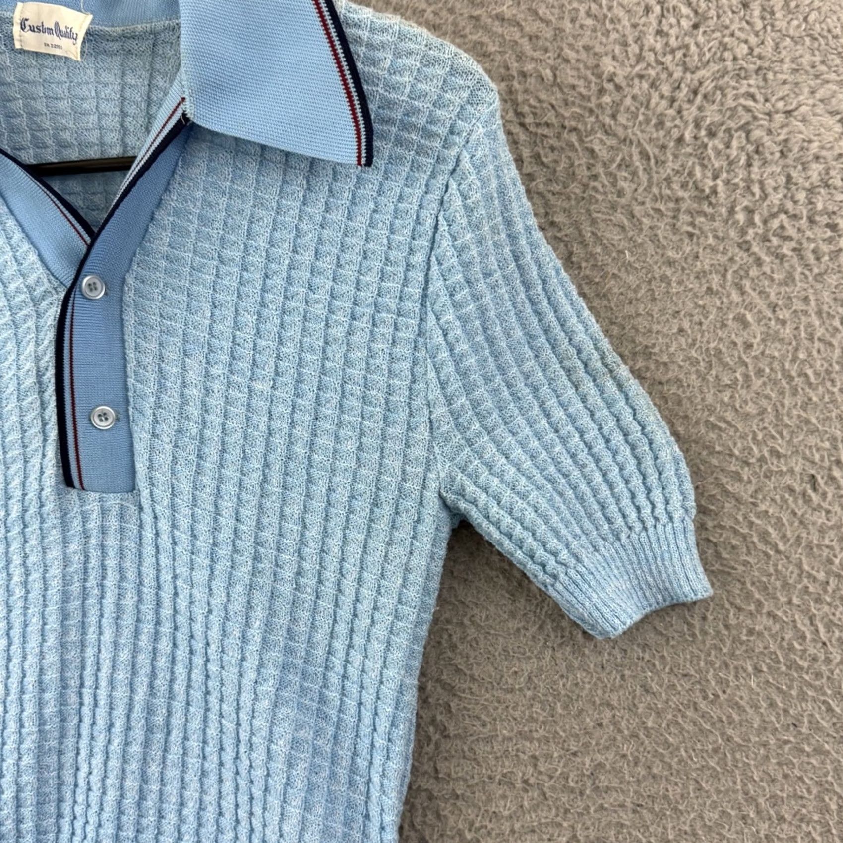 Vintage VINTAGE Custom Quality Shirt Womens Small Blue 60s Terry Cloth Button Size S / US 4 / IT 40 - 5 Thumbnail