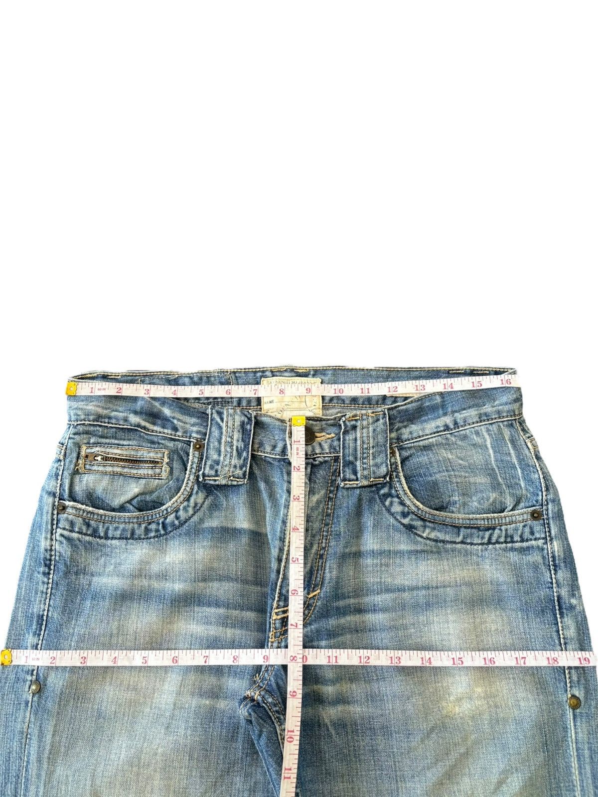 Taverniti Vintage Tavernity Sacha Mud Wash Distress Flare Jeans Size 33" - 6 Thumbnail