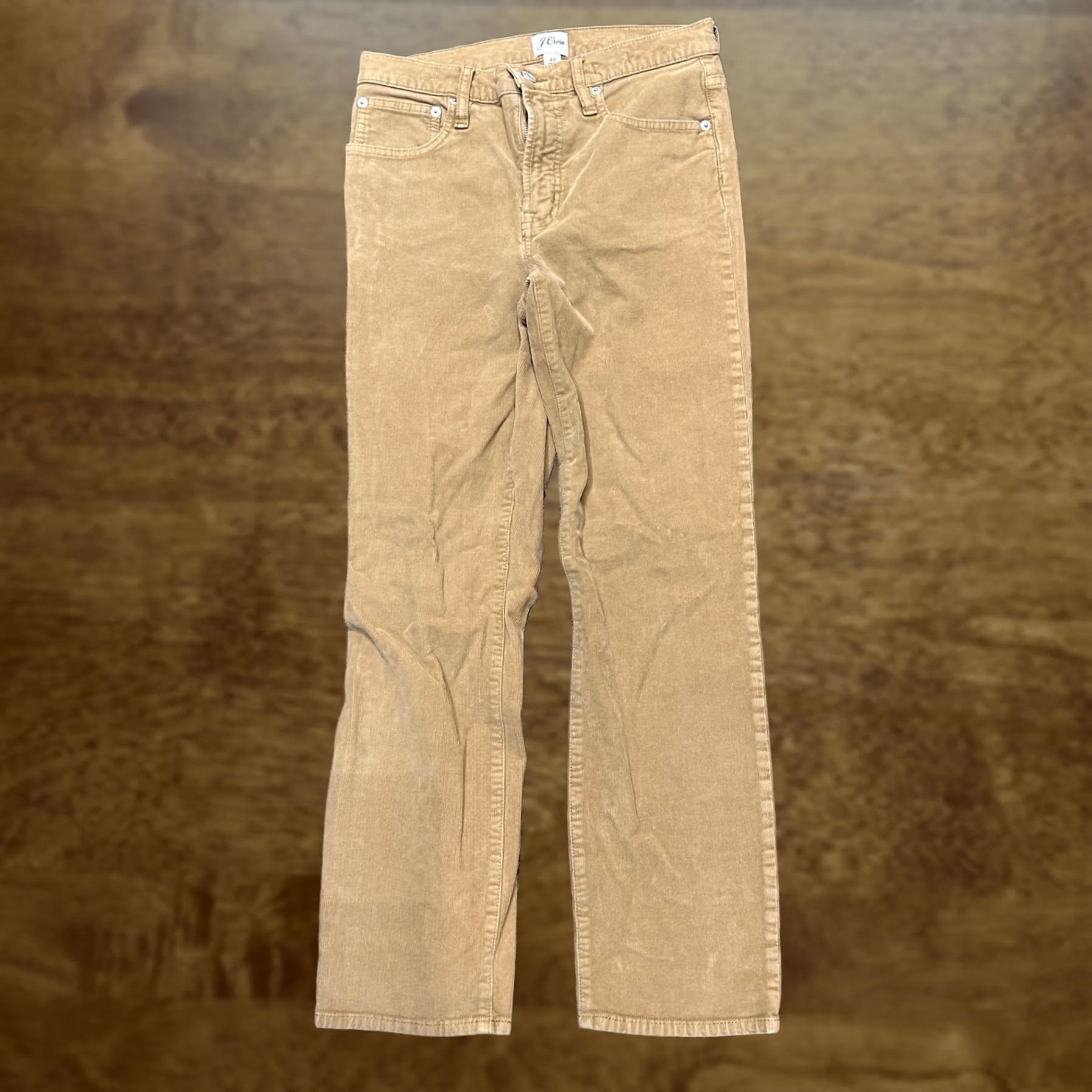 J.Crew J.Crew Pants Womens 27 Beige Corduroy Straight Leg Khakis Casual Five Pocket Size 27" / US 4 / IT 40 - 1 Thumbnail