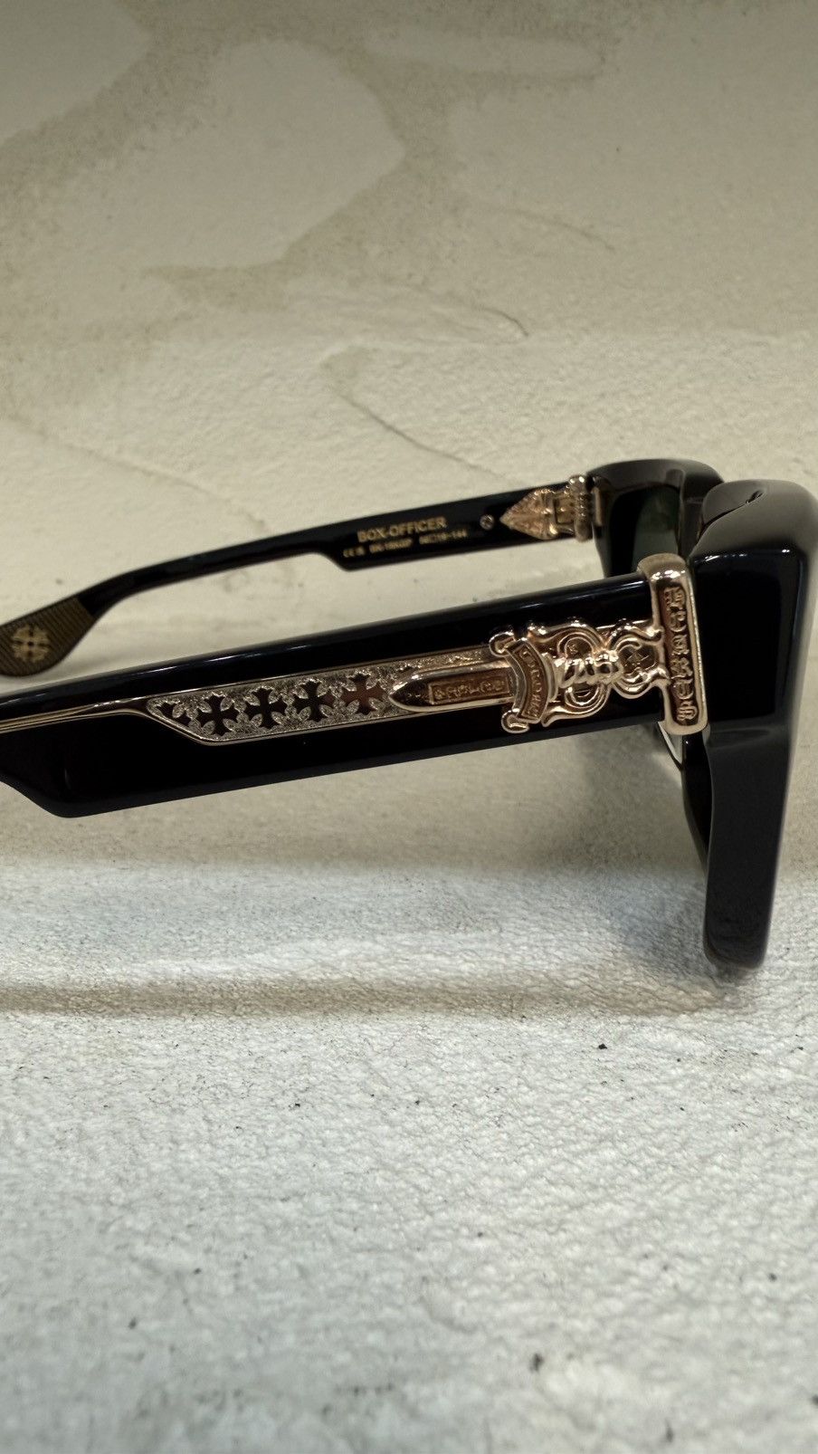 CHROME HEARTS BOX OFFICER SUNGLASSES 'BLACK'