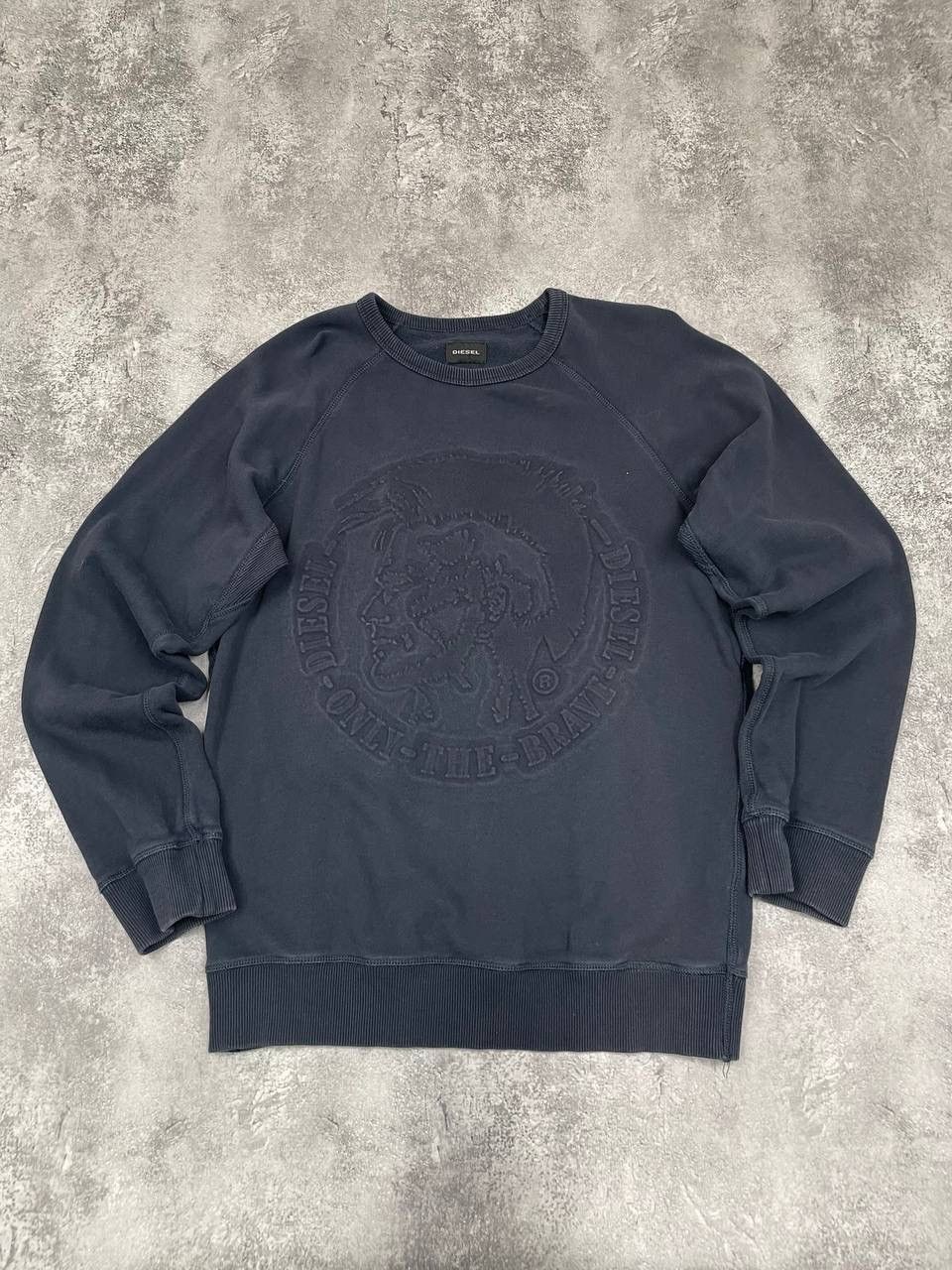 Diesel Diesel Men Cotton Sweatshirt Crewneck Grey Navy Size M Size US M / EU 48-50 / 2 - 1 Thumbnail