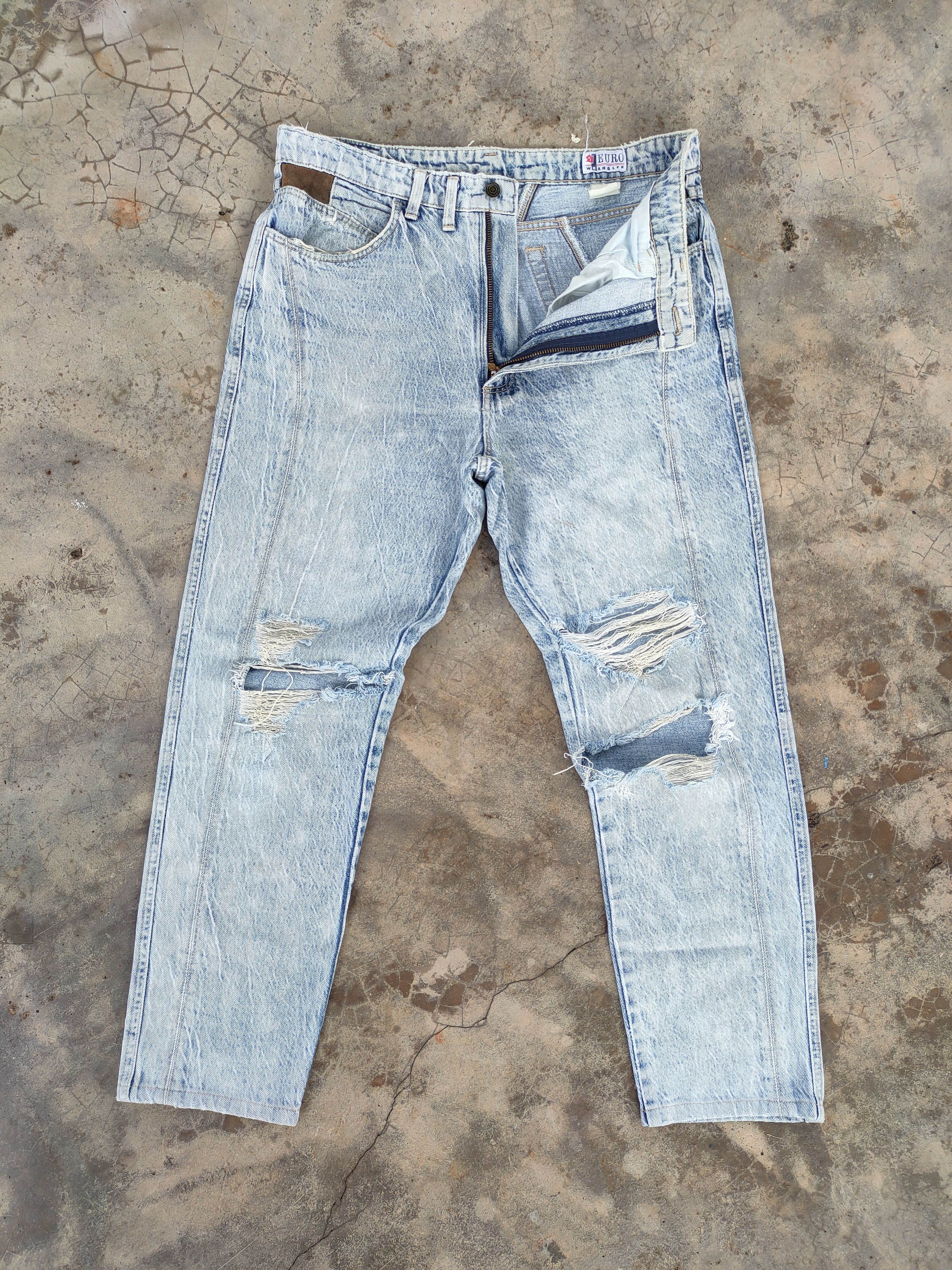 Seditionaries × Wrangler VINTAGE EURO WRANGLER FADED DISTRESSED JEANS DENIM PANTS Size US 36 / EU 52 - 1 Thumbnail
