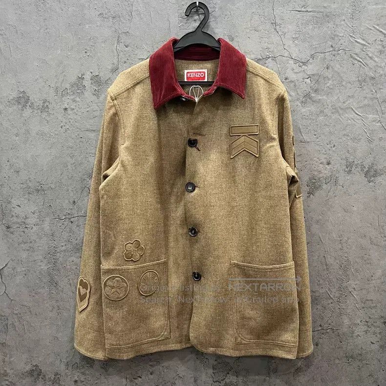 Kenzo Kenzo Badge patch collar jacket - light brown Size US M / EU 48-50 / 2 - 1 Thumbnail