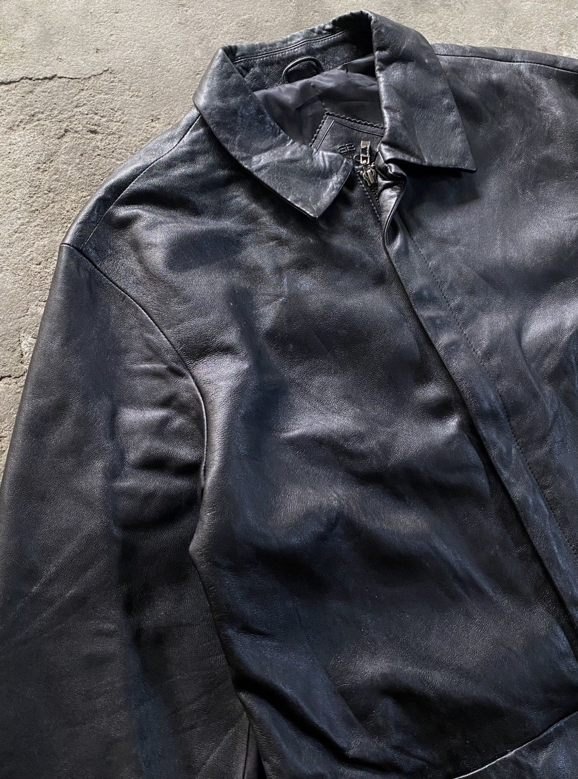 Balenciaga Balenciaga - 1997 Leather Zip-up Jacket Size US L / EU 52-54 / 3 - 2 Thumbnail