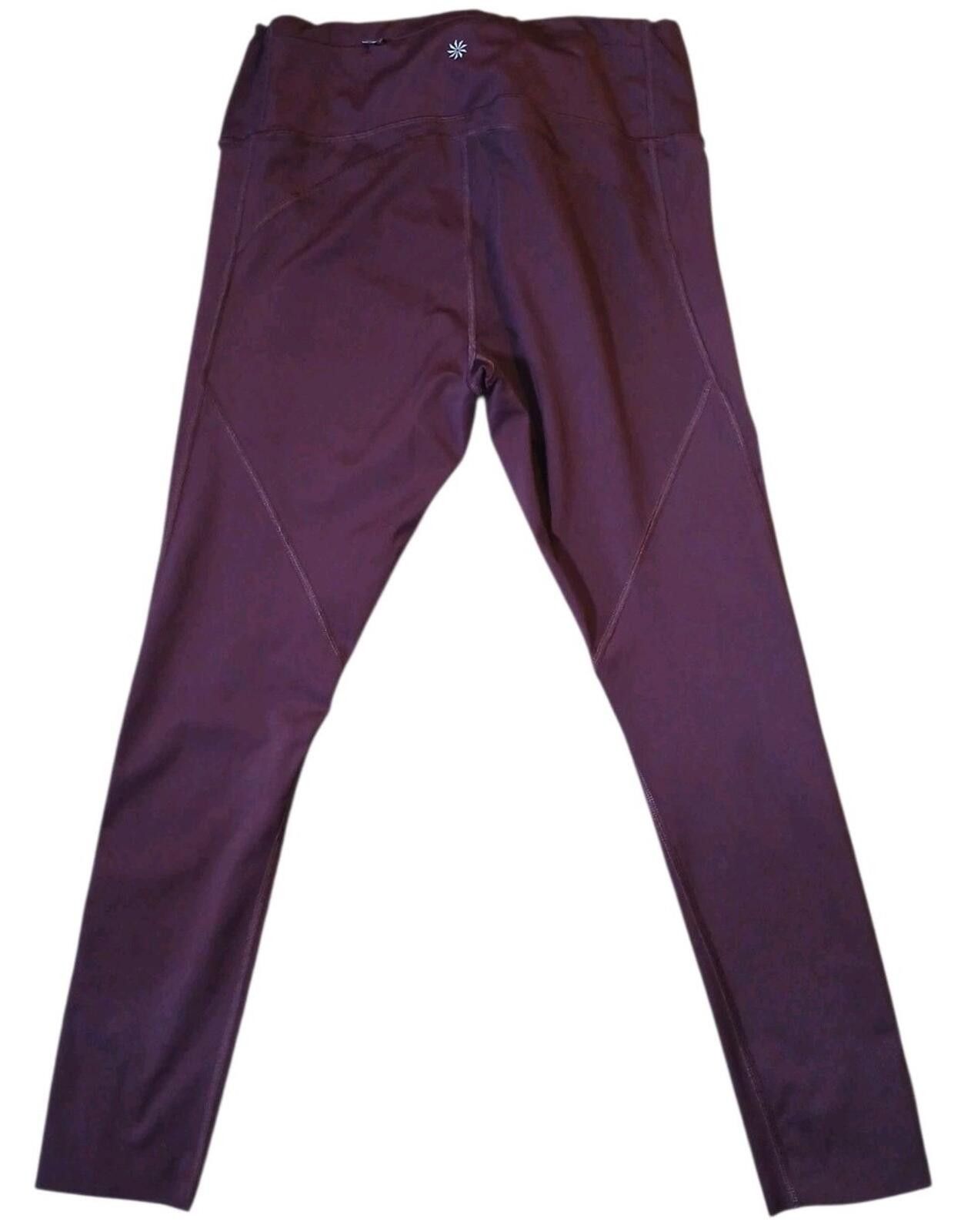 Other Athleta Capri Leggings Size M Zip Pocket Plum Stretch 28x24 Size 32" / US 10 / IT 46 - 4 Thumbnail