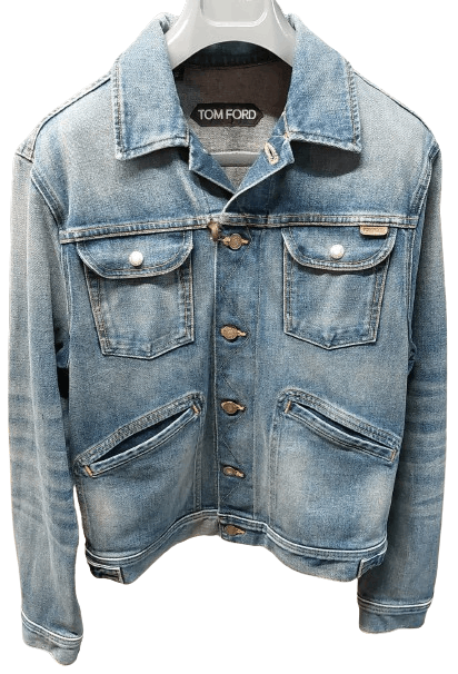 Tom Ford o1loc1c0824 TFD116 Denim Jacket in Light Blue Size US S / EU 44-46 / 1 - 1 Thumbnail