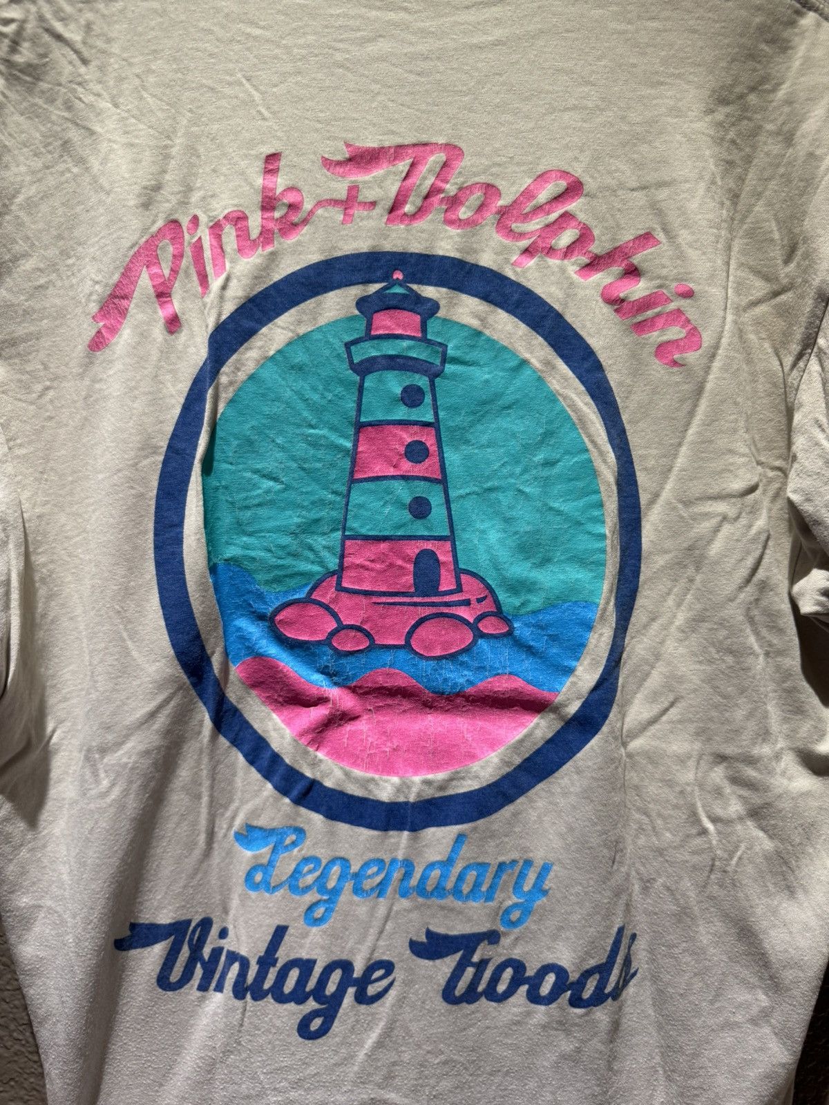 Pink Dolphin Vintage Pink Dolphin Anchor Lighthouse Logo Shirt Grey Teal Size US M / EU 48-50 / 2 - 3 Thumbnail