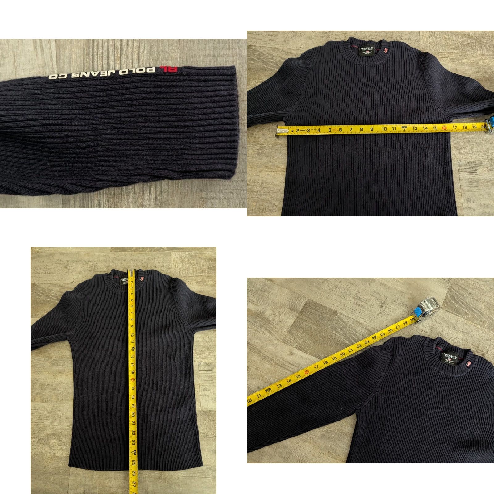 Polo Ralph Lauren VINTAGE Polo Ralph Lauren Polo Jeans Company Ribbed 100% Cotton Sweater L Navy Womens Pullover Knit Mock Neck Long Sleeve Slim 90s Preppy Logo Size L / US 10 / IT 46 - 8 Thumbnail
