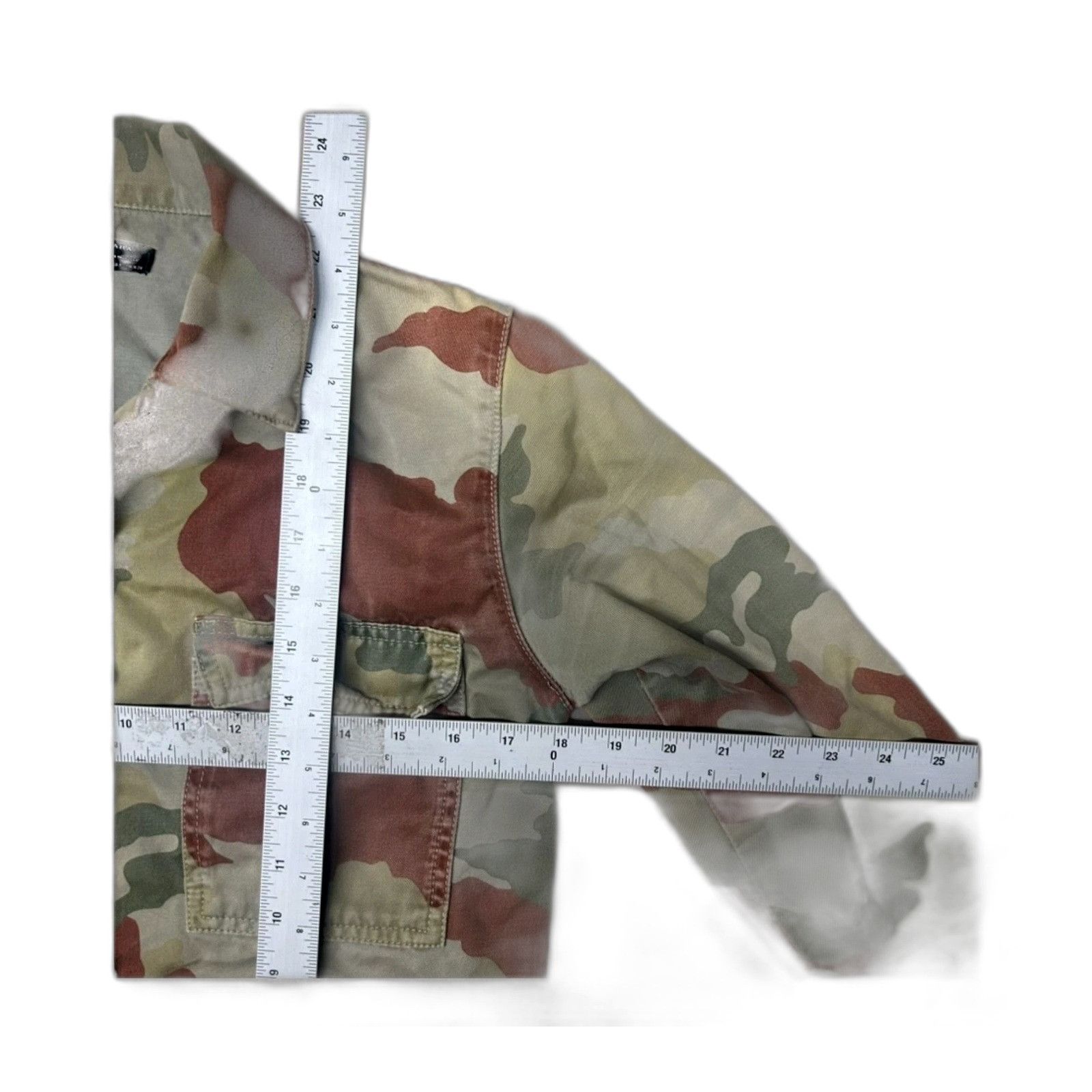 Zara ZARA Women's Green Camo Button Up Military Jacket Top XS 100 Size US XS / EU 42 / 0 - 4 Thumbnail