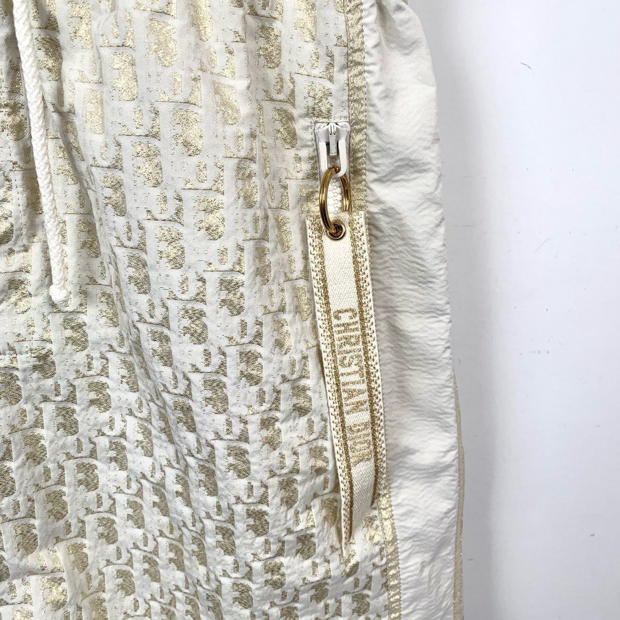 Dior Christian Dior Womens Ivory & Gold Monogram Hooded Short-Sle Size XS / US 0-2 / IT 36-38 - 4 Thumbnail