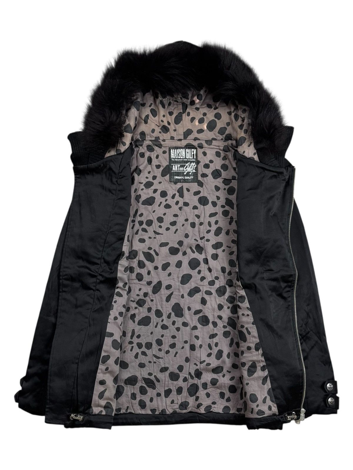 14th Addiction 2000s Maison Gilfy - Fur Hoodie Asymetric Zip Hodie Size US M / EU 48-50 / 2 - 2 Thumbnail