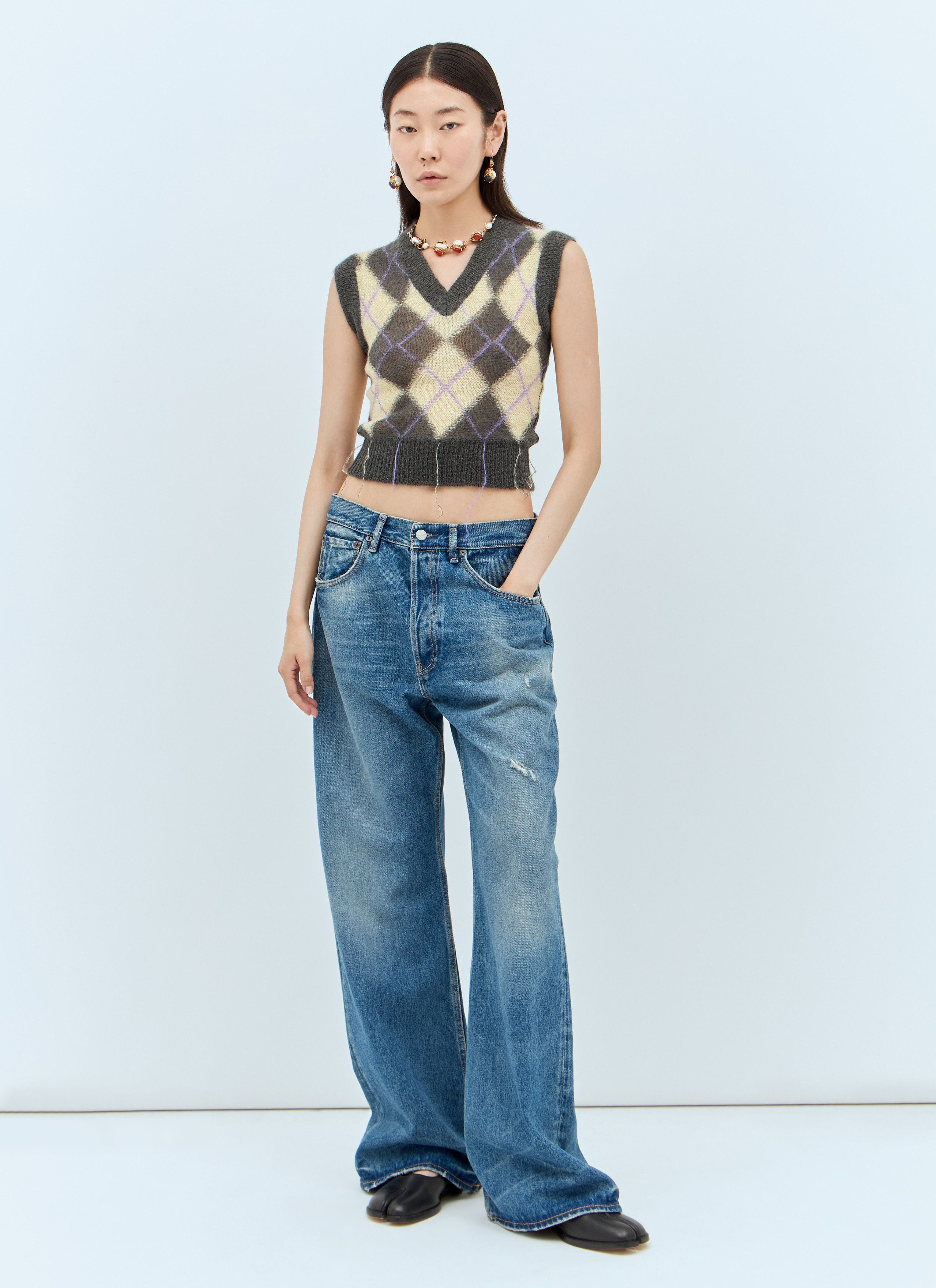 Marni o1w1db11125 Argyle Vest in Grey/Yellow Size L / US 10 / IT 46 - 5 Thumbnail