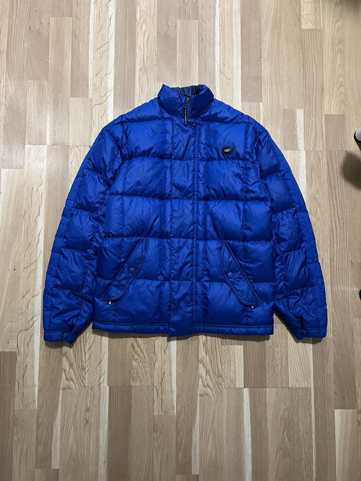 Nike × Vintage Nike vintage puffer jacket drill 90s hype y2k style Size US M / EU 48-50 / 2 - 3 Thumbnail