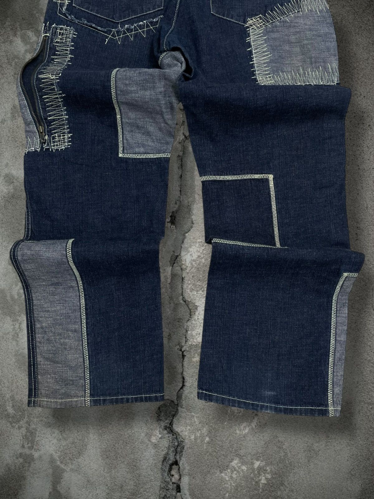 Japanese Brand Vintage 1990s Japan Designer Phat Farm Patchwork Denim Size US 32 / EU 48 - 11 Thumbnail