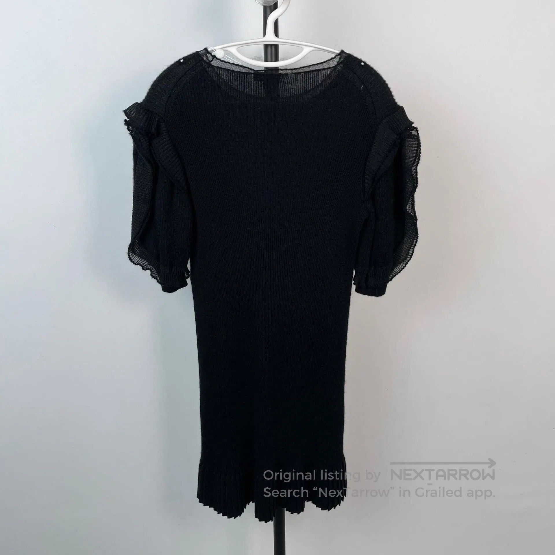 Chanel Chanel 21A Couture Black Ruffled Knit Dress. Size XS / US 0-2 / IT 36-38 - 2 Thumbnail