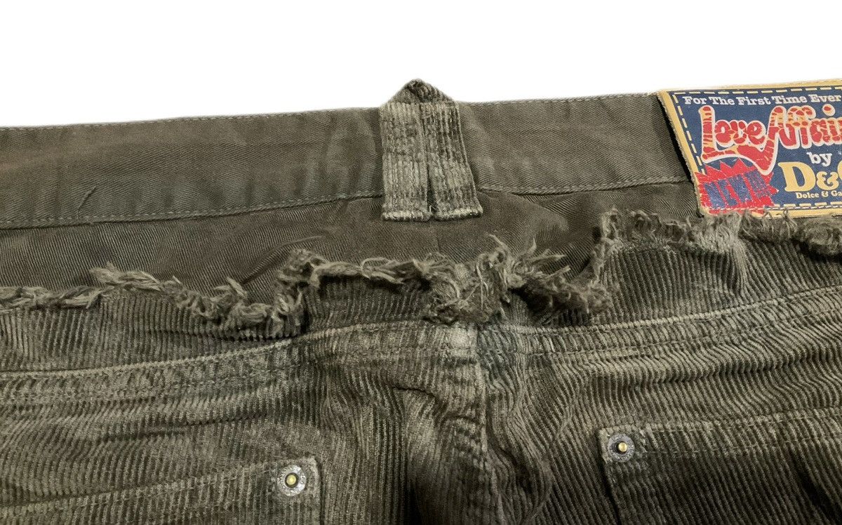 Dolce & Gabbana 🔥Y2K Archived D&G Frayed Corduroy Rebuild Pants Rivet Belt Size US 38 / EU 54 - 13 Thumbnail