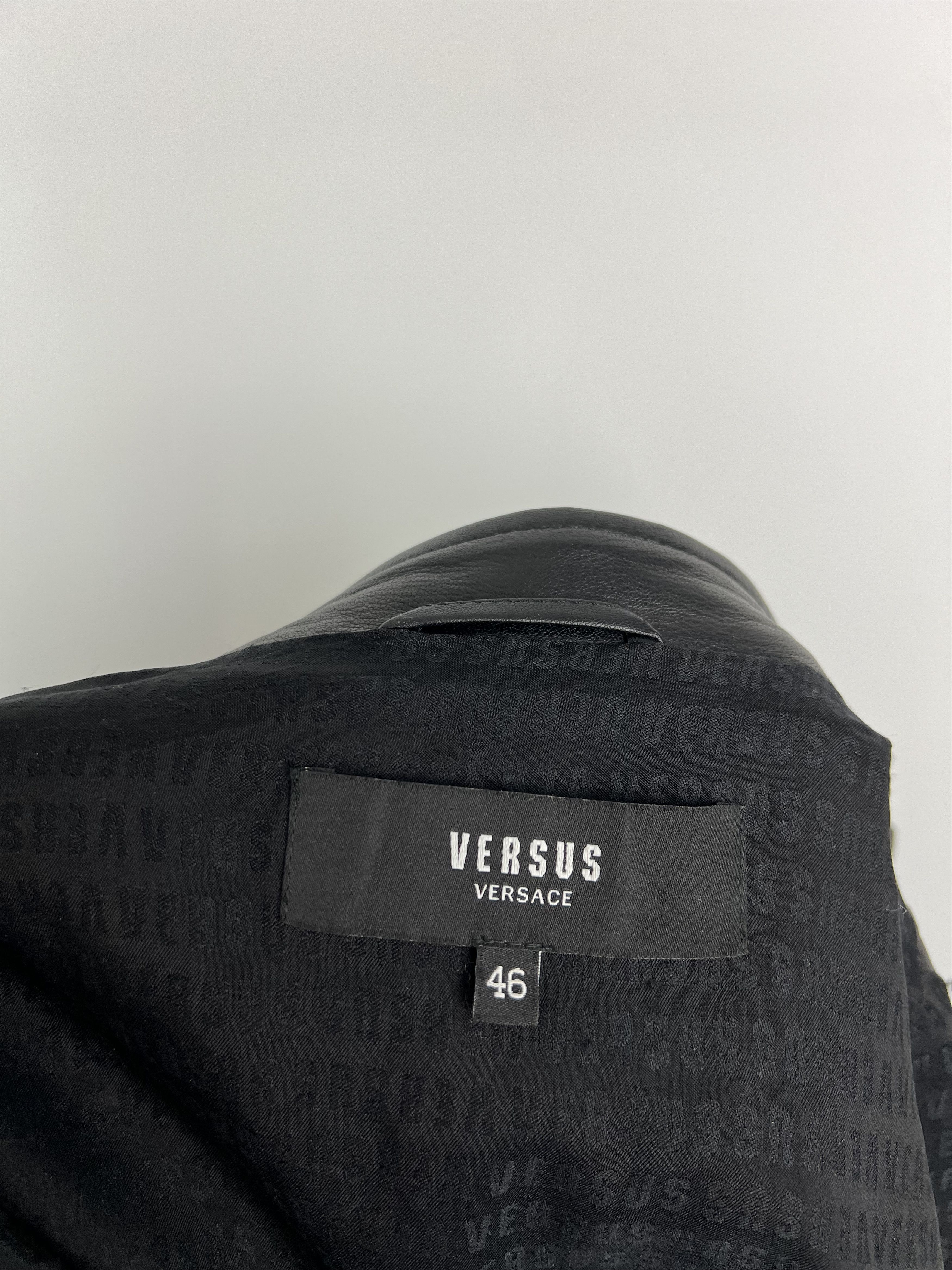 Versace Versus Versace Black Leather Full Zip Jacket Size IT46 Size L / US 10 / IT 46 - 11 Thumbnail