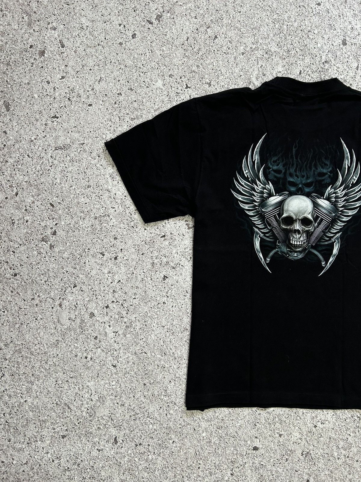 Band Tees × Vintage Vintage 90’s Helmet Laws Suck Skeleton On A Bike Rock Tee Size US XL / EU 56 / 4 - 5 Thumbnail