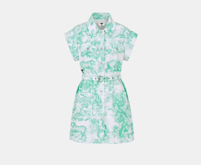 Dior o1w1db10925 442R25 Shirt Mini Dress in White/Aquamarina Size XL / US 12-14 / IT 48-50 - 1 Thumbnail