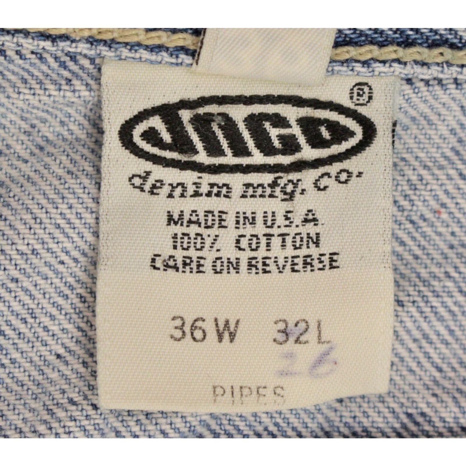 JNCO VINTAGE Men's JNCO 1990s Pipes Wide Leg Jeans Sz 36x26.5 90s Embroidered Blue Size US 36 / EU 52 - 5 Thumbnail