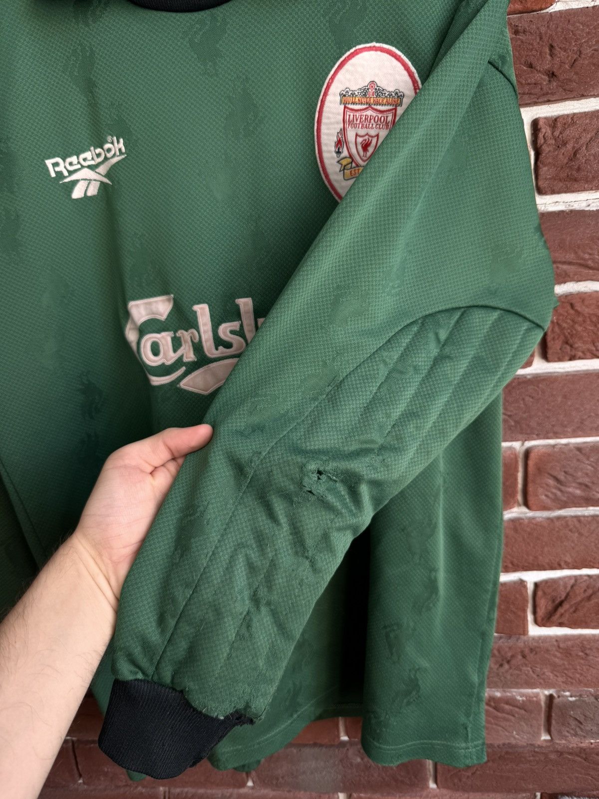 Reebok 1996/1997 Vintage FC Liverpool Reebok Goalkeeper Jersey Size US L / EU 52-54 / 3 - 5 Thumbnail