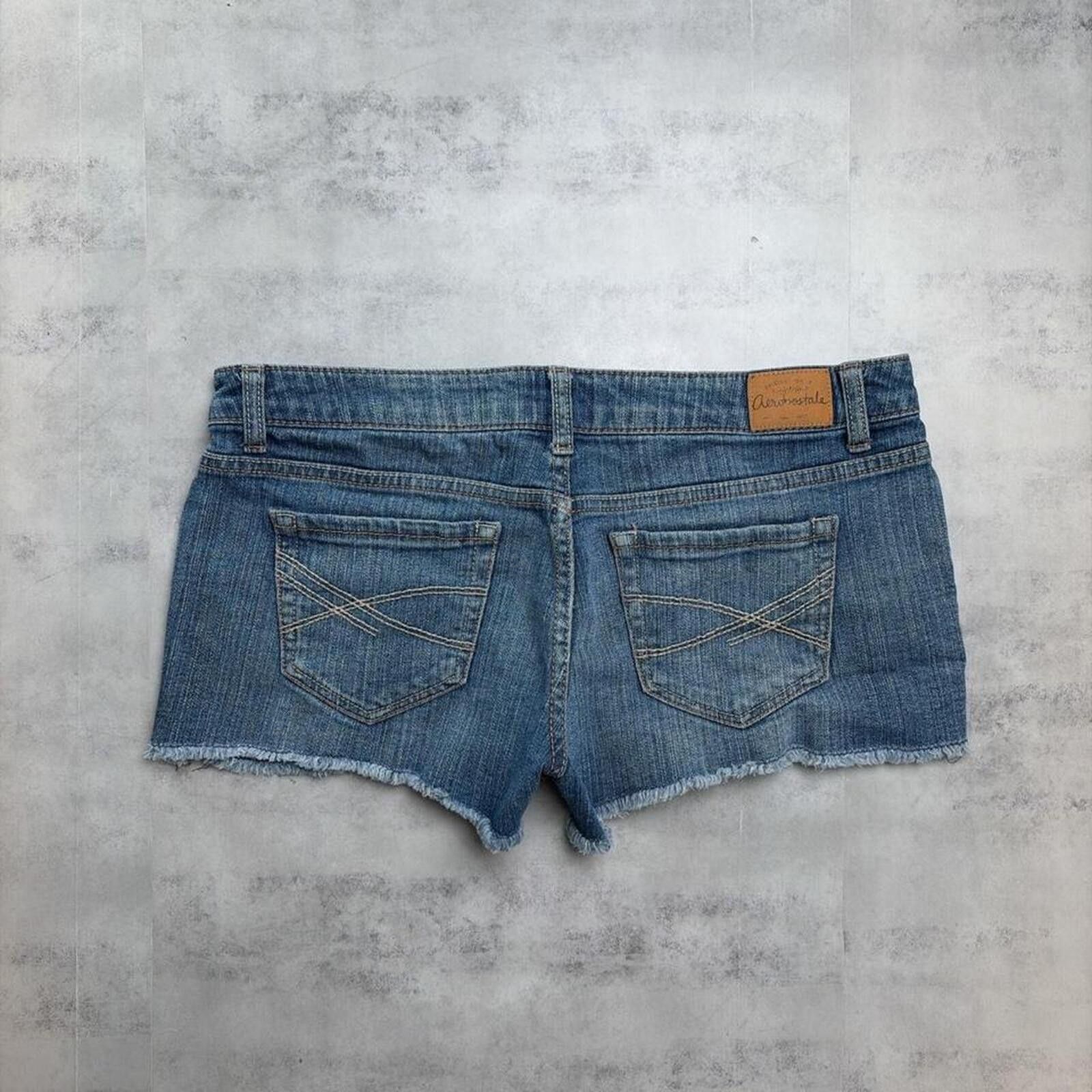 Aeropostale Y2K Blue Aeropostale Grunge Embellished Mini Denim Shorts Size 30" / US 8 / IT 44 - 5 Thumbnail