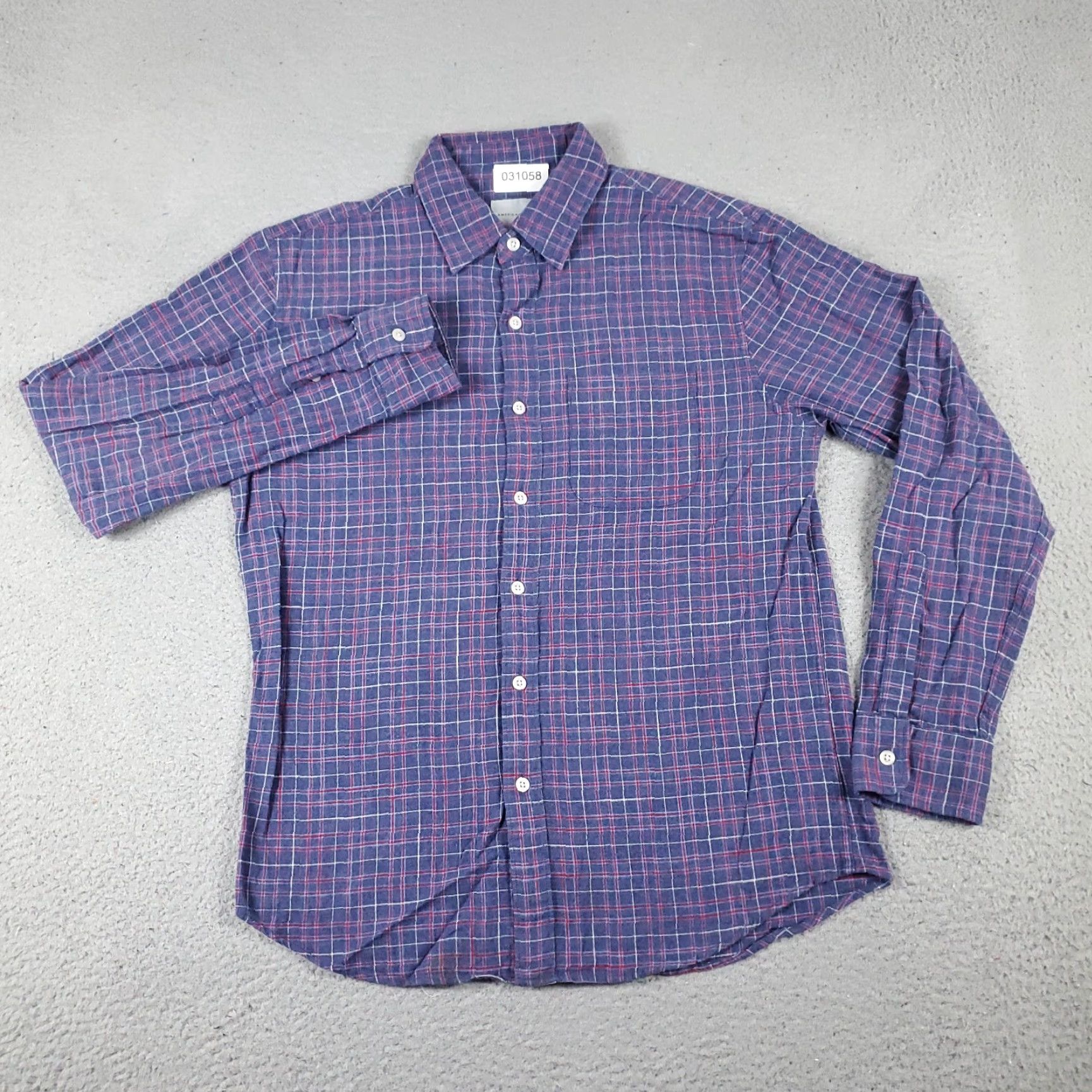 American Eagle Outfitters American Eagle Outfitters Shirt Mens Size Small Blue Plaid Button-Up Long Sleeve Shirt - Casual, Classic, Preppy Mens S Blue Plaid Size US S / EU 44-46 / 1 - 2 Thumbnail