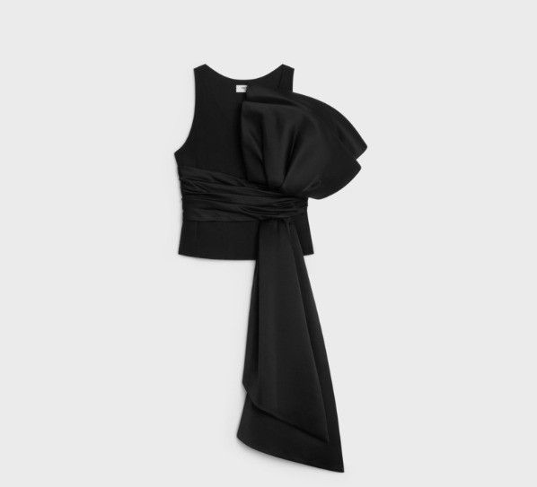 Celine o1bcso1str0925 2B58A041R Wool Oversized Bow Top in Black Size US S / EU 44-46 / 1 - 1 Thumbnail