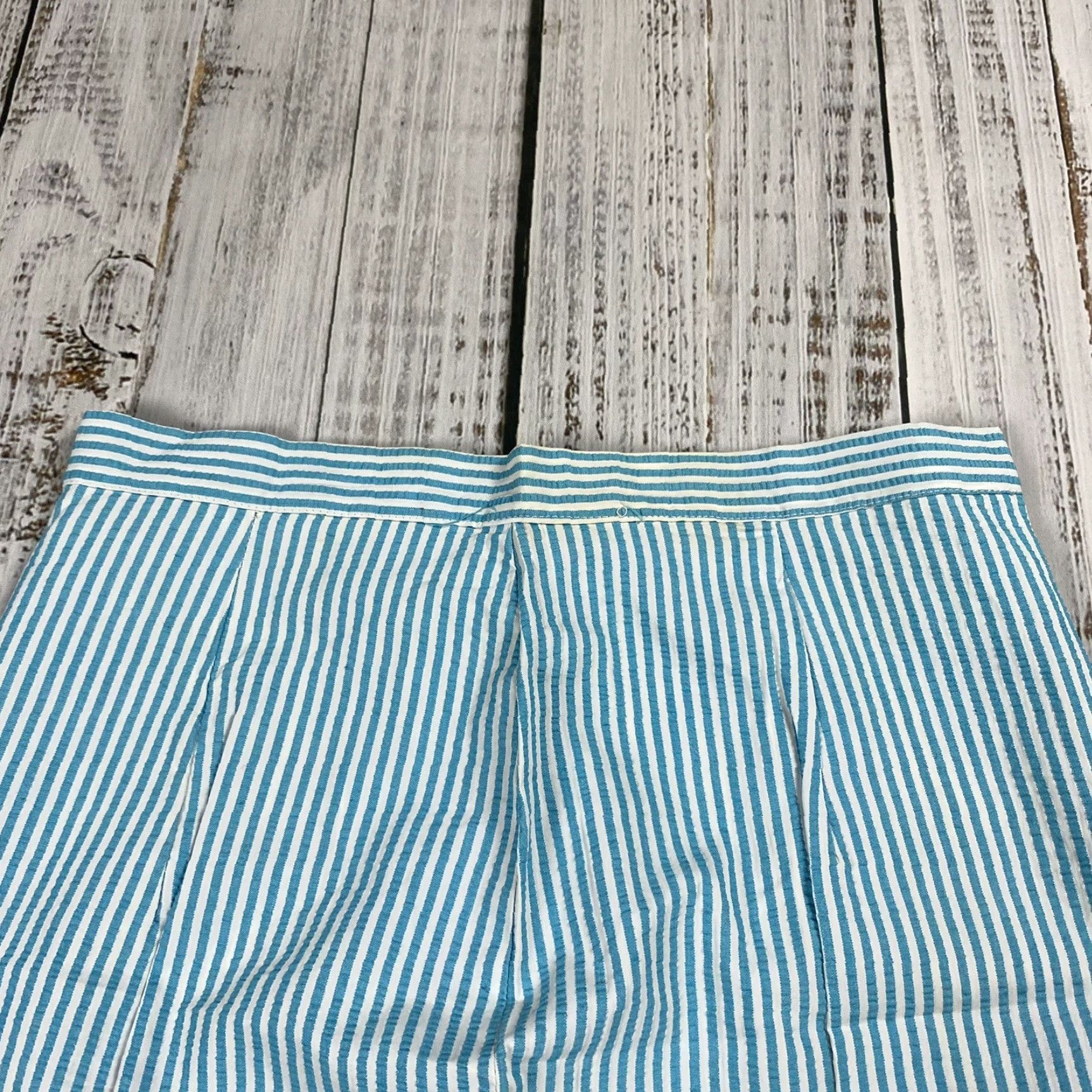 Vintage VINTAGE 50s 60s Women's Seersucker Striped Skirt 26" Waist Long A-Line Blue/White Retro Beach Size 26" / US 2 / IT 38 - 2 Thumbnail