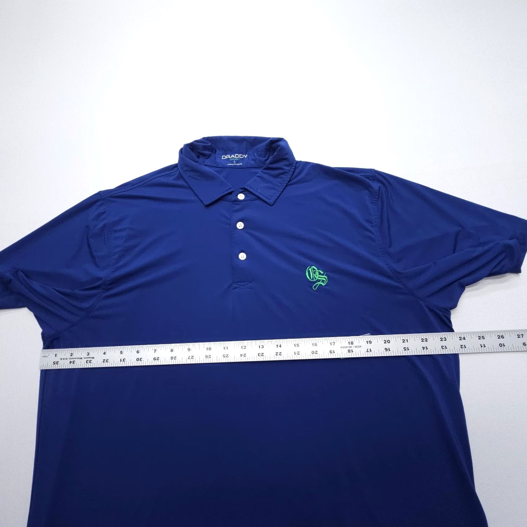 Vintage Draddy Golf Polo Shirt Mens Large Blue Stretch Performance Light Wicking Shirt Polo Sports USA Brand Size US L / EU 52-54 / 3 - 6 Thumbnail