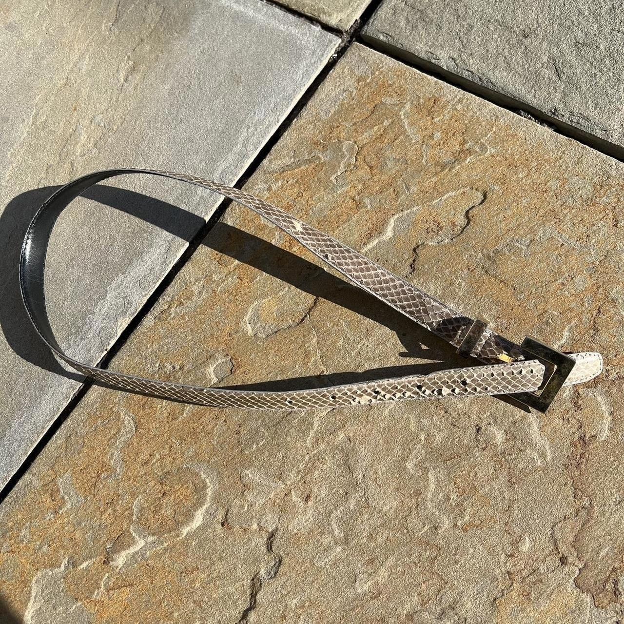 Vintage Vintage 80s Genuine Snake Skin Tan Grey Belt Size ONE SIZE - 1 Thumbnail