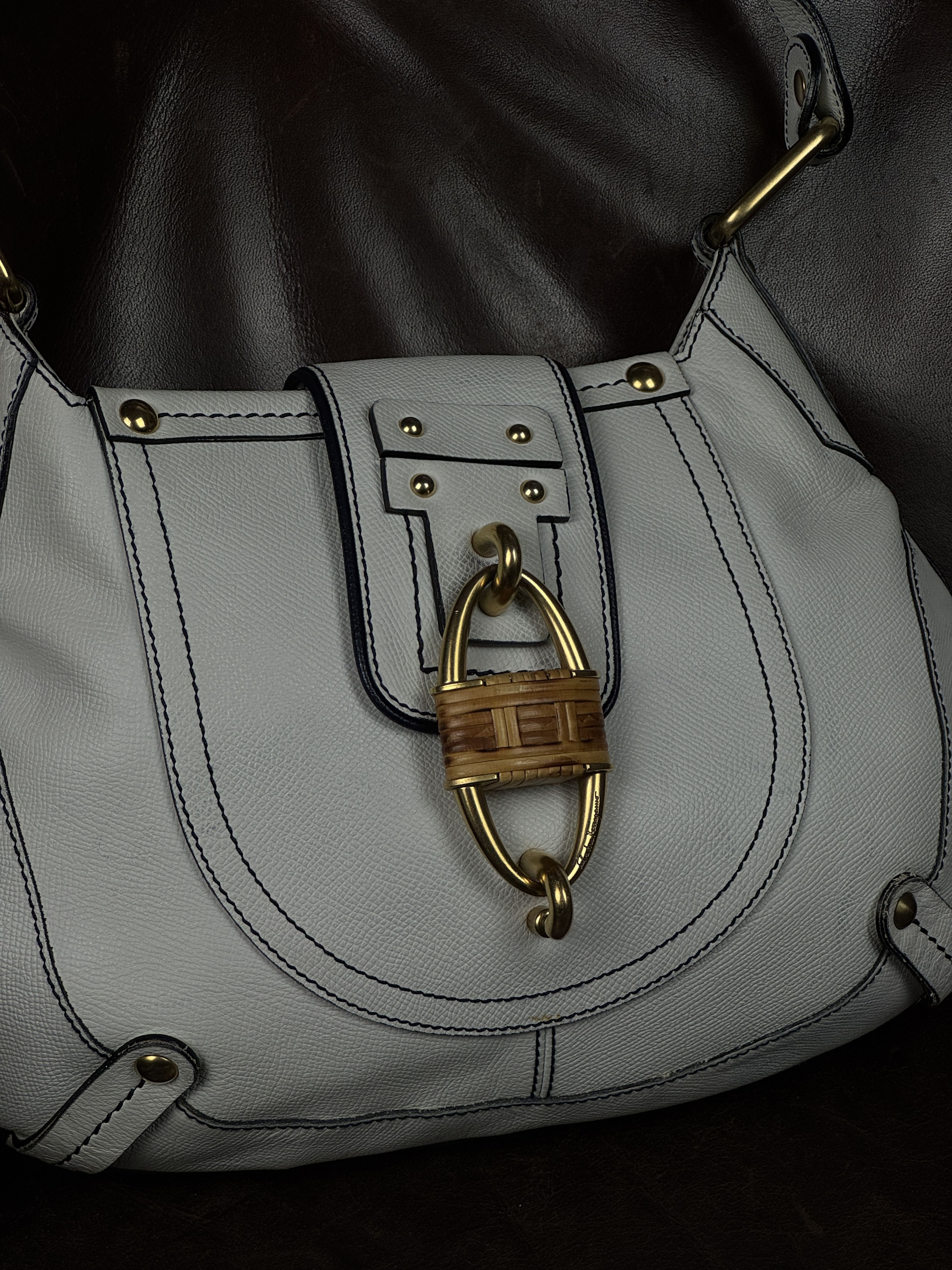 Salvatore Ferragamo Beautiful Vintage White Leather Salvatore Ferragamo Bag Size ONE SIZE - 2 Thumbnail