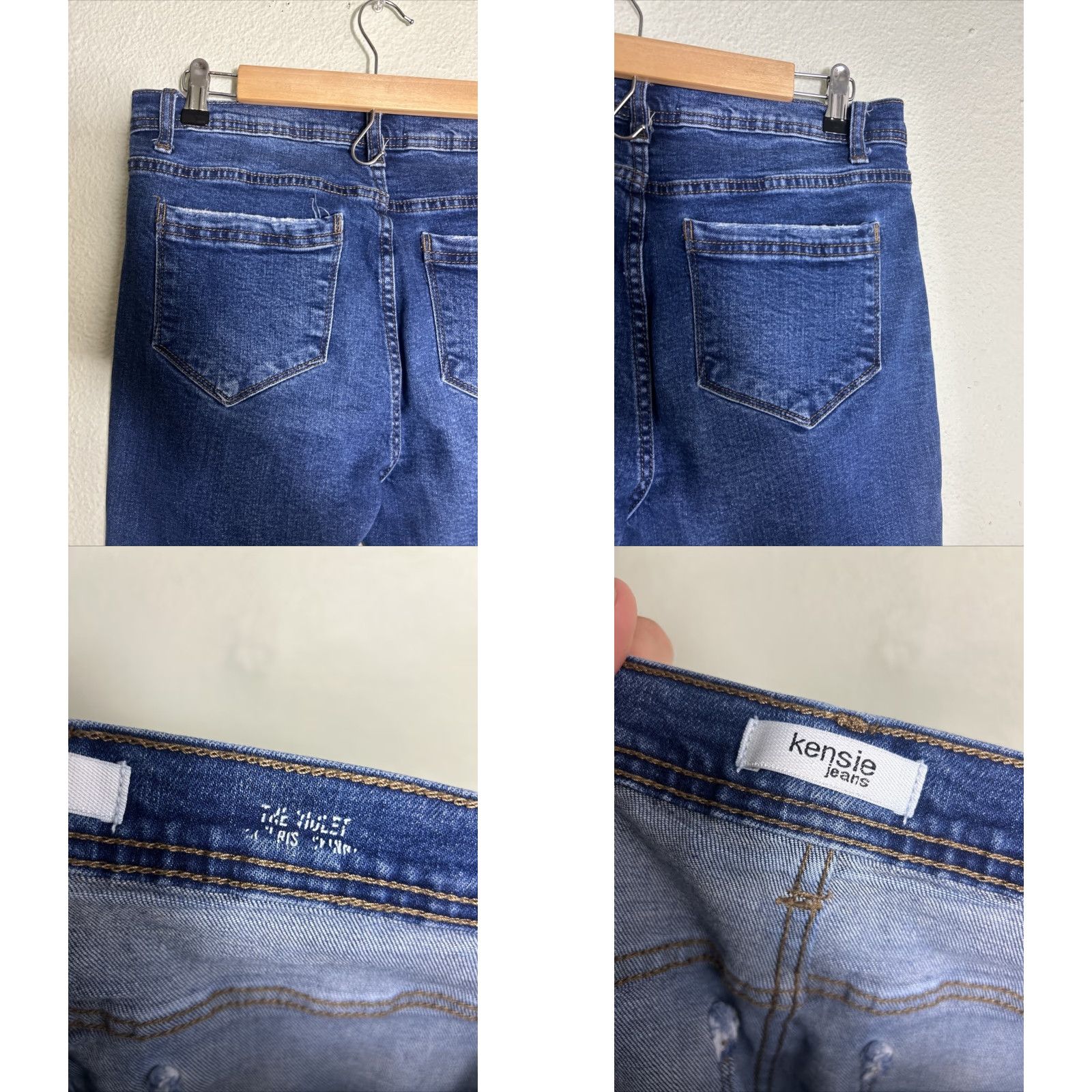 Vintage Kensie Women’s Skinny Jeans Dark Wash Raw Hem 32x29 8/29 Denim Cotton 5-Pocket Stretch Zip Button VBoys Womens Size 30" / US 8 / IT 44 - 9 Thumbnail