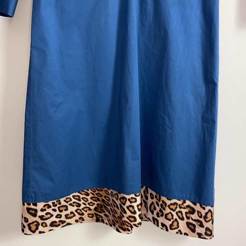Theory Theory l Button Down A-Line Dress W/ Leopard Trim Size 4 Size S / US 4 / IT 40 - 4 Thumbnail