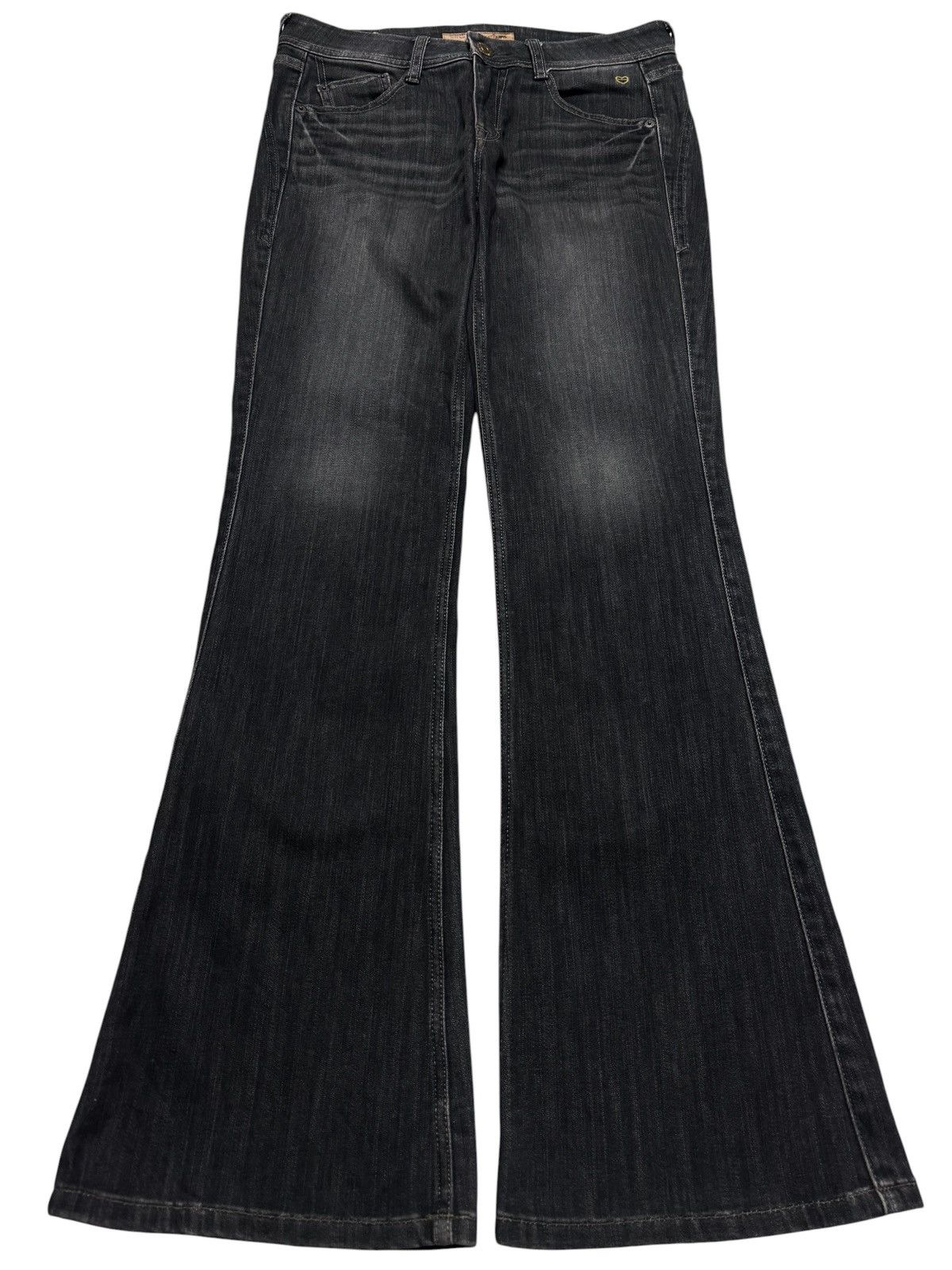 Tornado Mart BELL BOTTOM VINTAGE 🇯🇵 WHISKER CLAWMARK BOOTCUT DARK DENIM Size US 31 - 1 Thumbnail