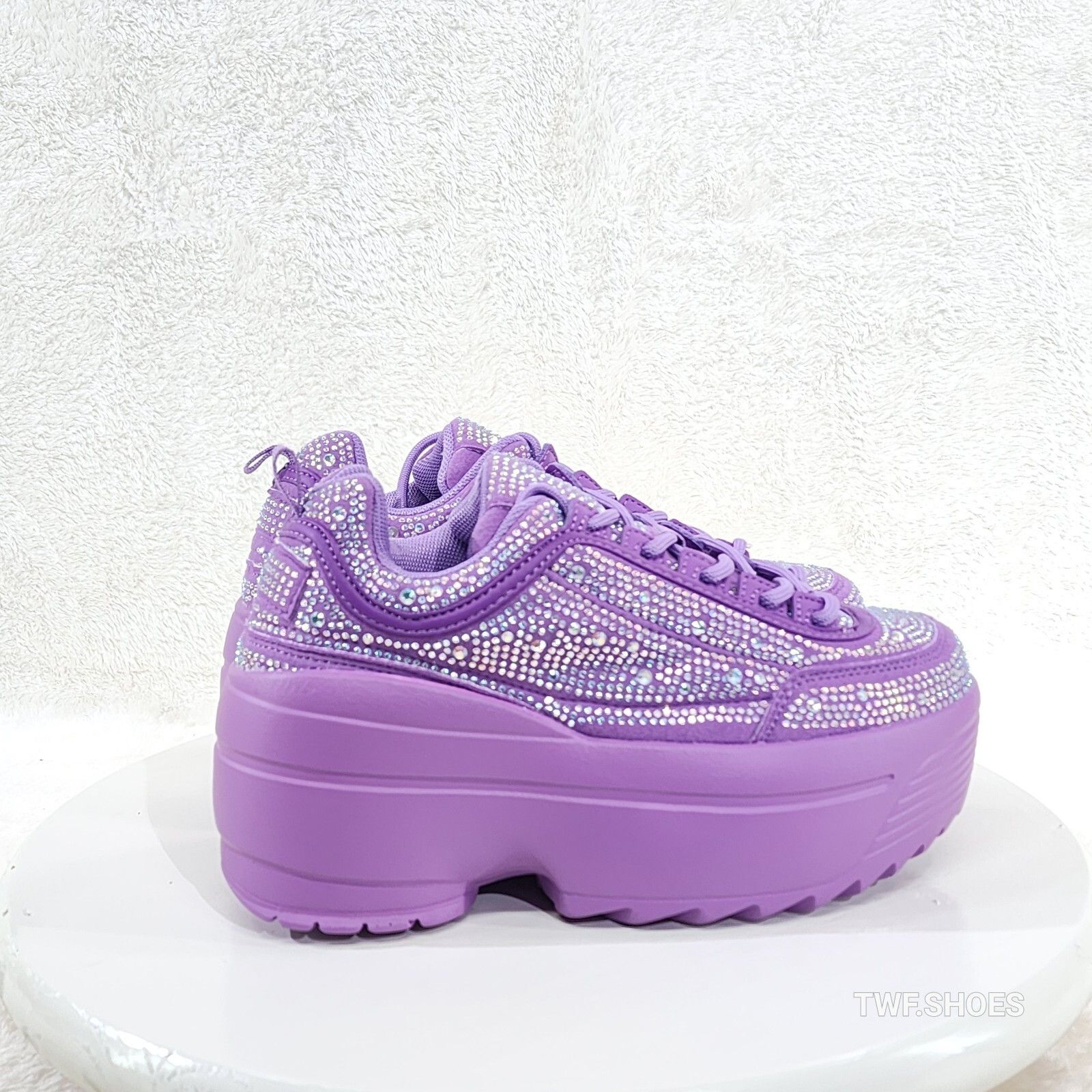 Other Ultra Cush Lilac Purple Rhinestone Platform Sneakers (US Sho Size US 7 / IT 37 - 8 Thumbnail