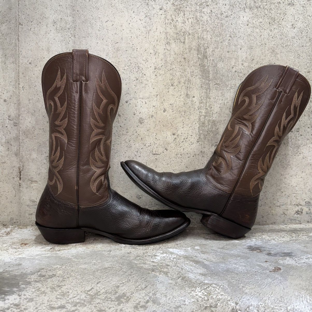 Nocona Boots Vintage Nocona USA Made Brown Leather Western Cowboy Boots Size US 11.5 / EU 44-45 - 3 Thumbnail