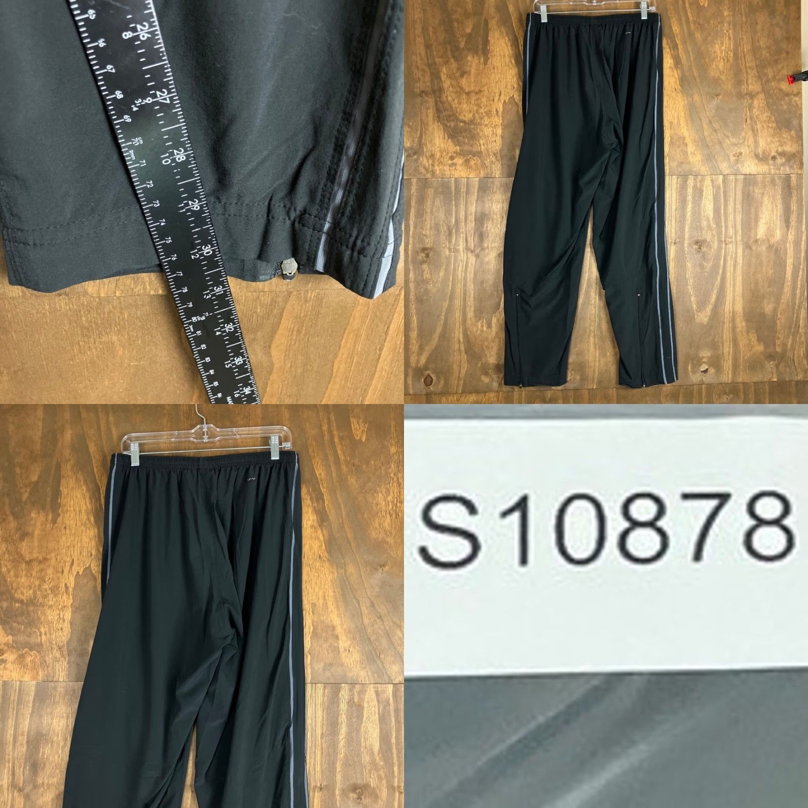 Nike VINTAGE Nike Mens Pants Black Pull On Dri Fit Zip Up Ankle Performance Stretch L Size US 31 - 8 Thumbnail