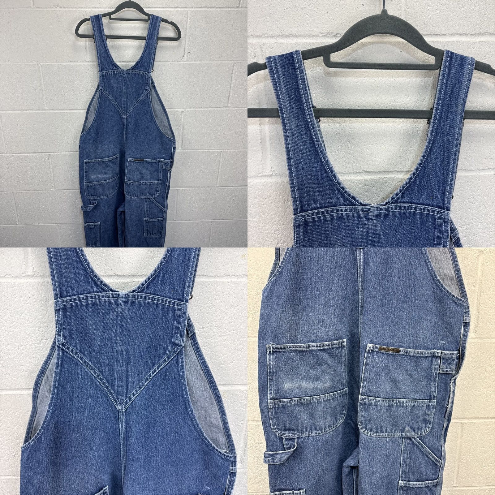 Vintage VINTAGE? No. C.E. Schmidt Bib Overalls Mens 34x30 Blue Denim Carpenter Workwear Utility Shirt Pants Jeans 5-Pocket Design Workwear Grunge 90s Mens Size US 34 / EU 50 - 9 Thumbnail