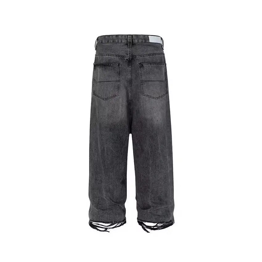 Designer × Japanese Brand Black Washed Damage Baggy jeans Size US 34 / EU 50 - 6 Thumbnail