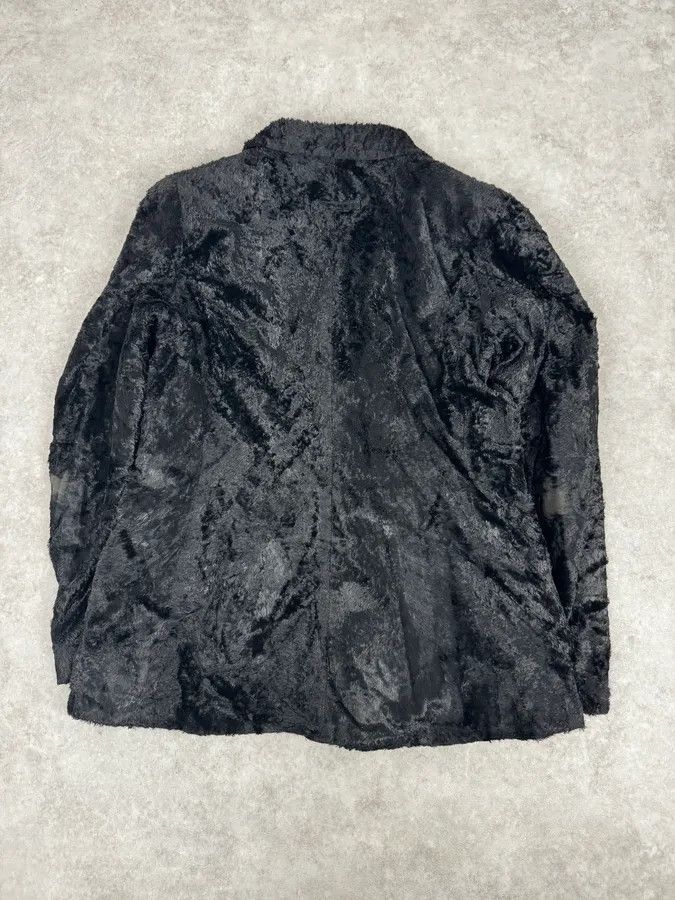 Jean Paul Gaultier 2000s Jean Paul Gaultier Black Fur Velvet Blazer Jacket Size S / US 4 / IT 40 - 4 Thumbnail