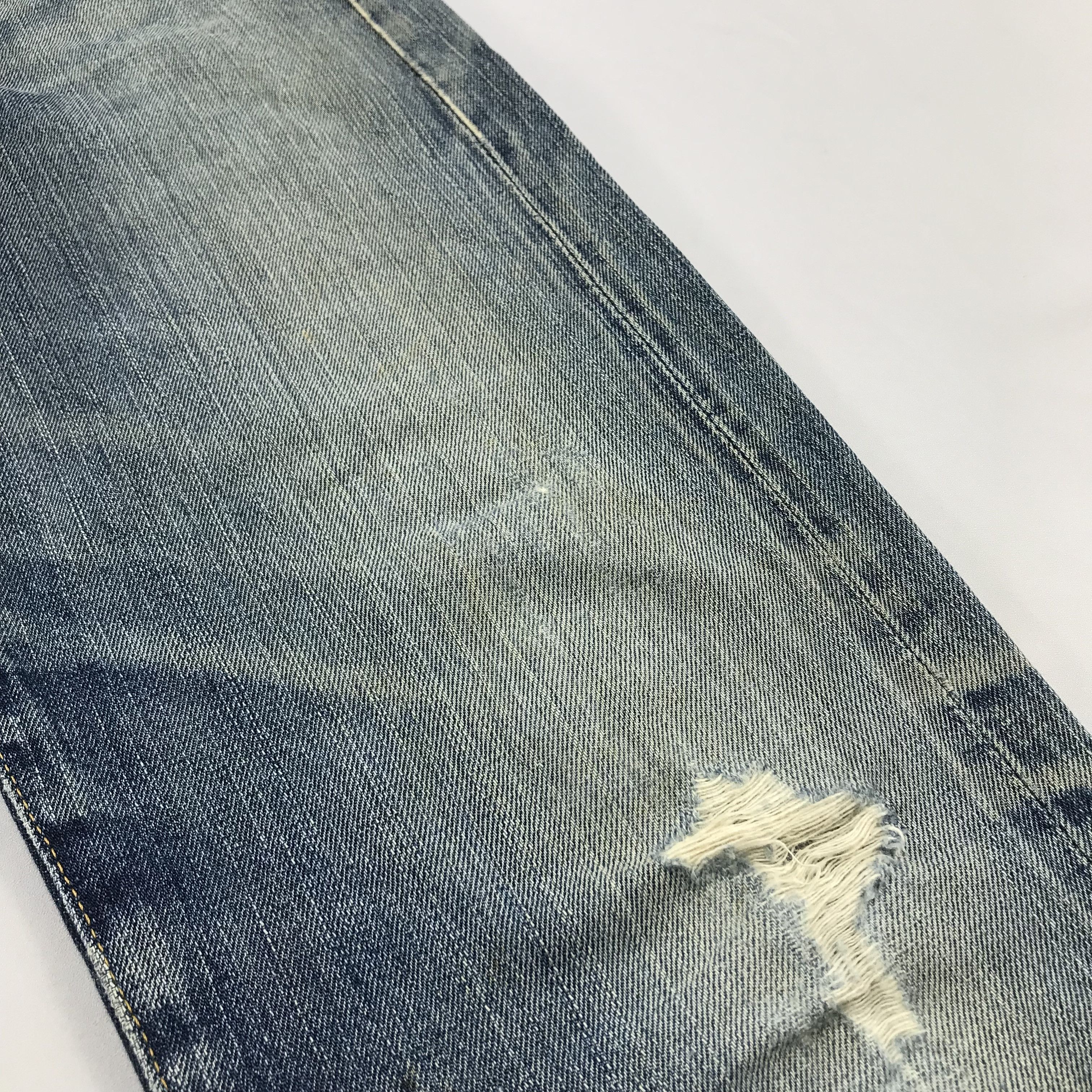 Levi's Vintage Levis 502 Big E Selvedge Jean Distress Denim KJ3469 Size US 29 - 10 Thumbnail