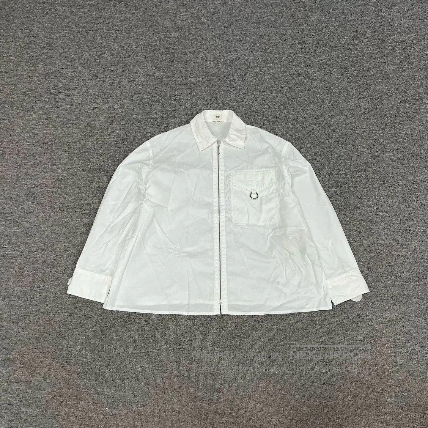 Hermes Hermes White Cotton Zip Shirt Jacket. Size XS / US 0-2 / IT 36-38 - 2 Thumbnail