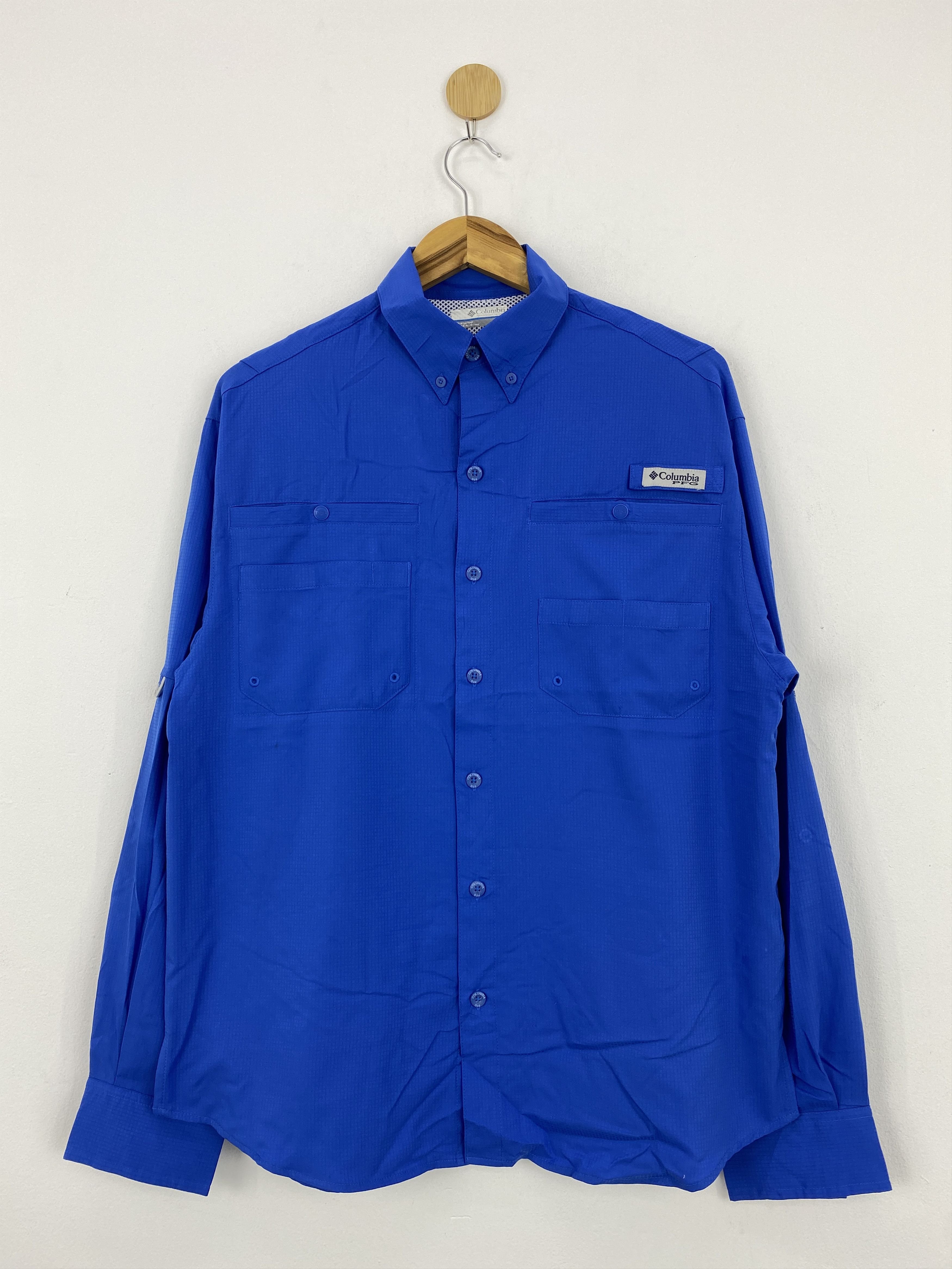 image of Columbia Pfg Fishing Gear Omni Shade Jacket in Blue, Men's (Size Small)