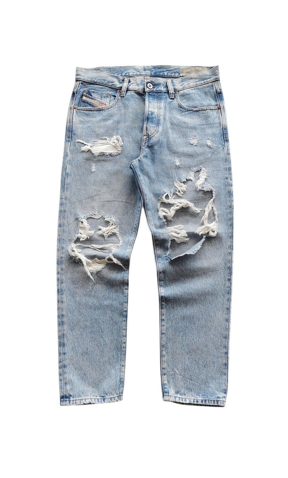 Diesel Diesel Mharky Slim Distressed Stone Wash Blue Jeans Size 32 Size US 33 - 1 Thumbnail