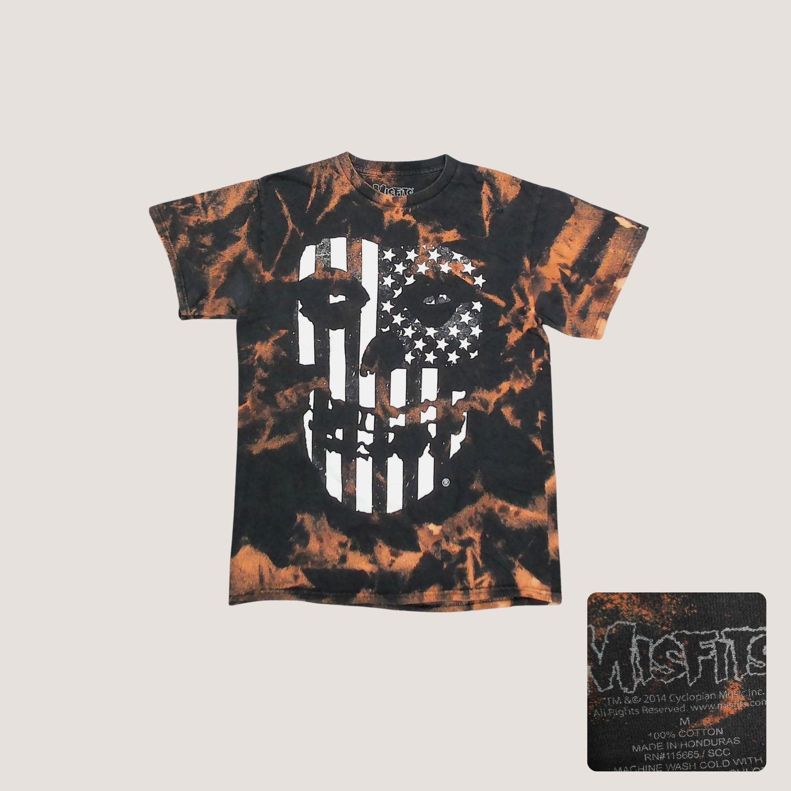 Misfits Misfits Crimson Ghost Flag Custom Bleach Reverse Tie-Dye Tee Size US M / EU 48-50 / 2 - 1 Thumbnail